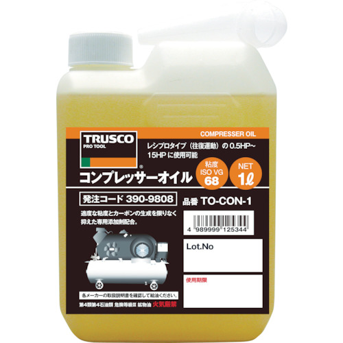 【TRUSCO】ＴＲＵＳＣＯ　コンプレッサーオイル１Ｌ